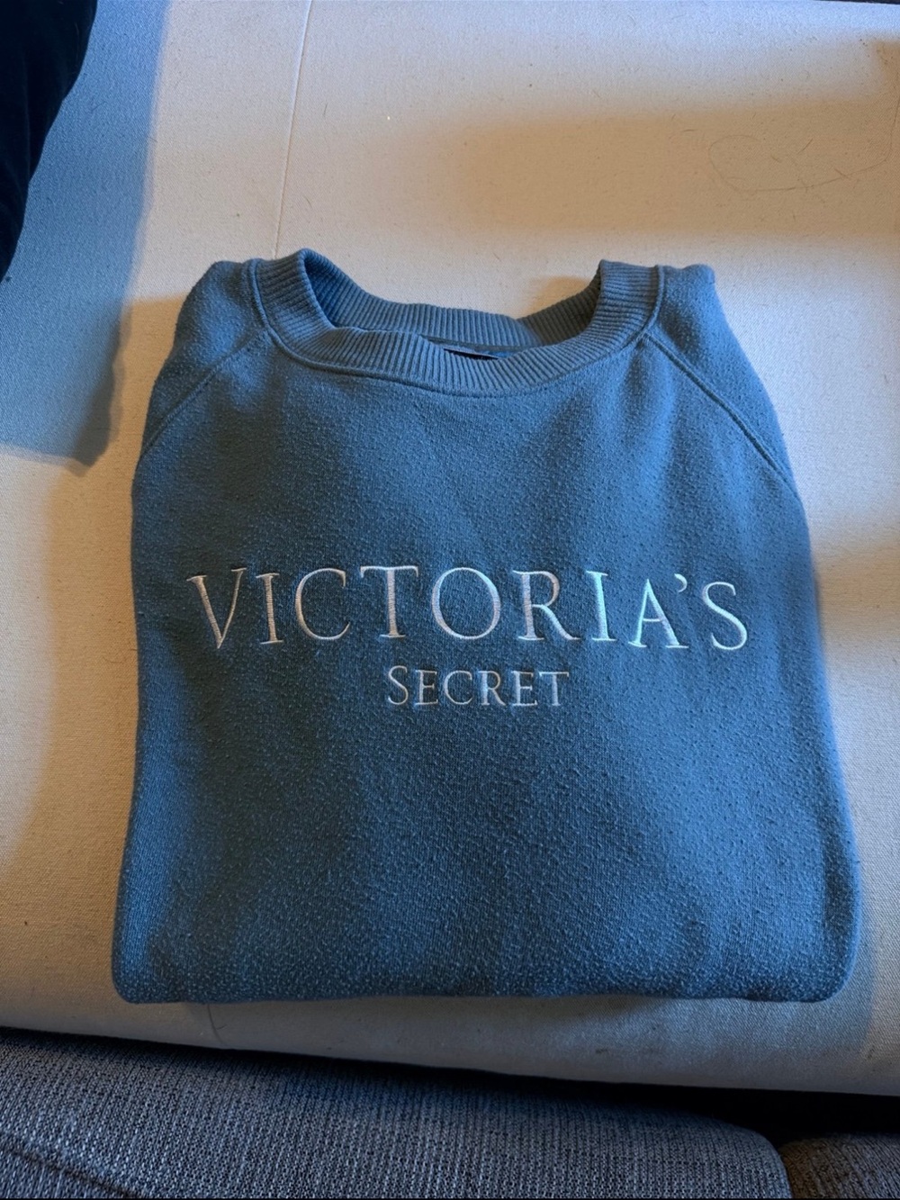 Victoria's Secret Teal Crewneck Sweatshirt with Logo